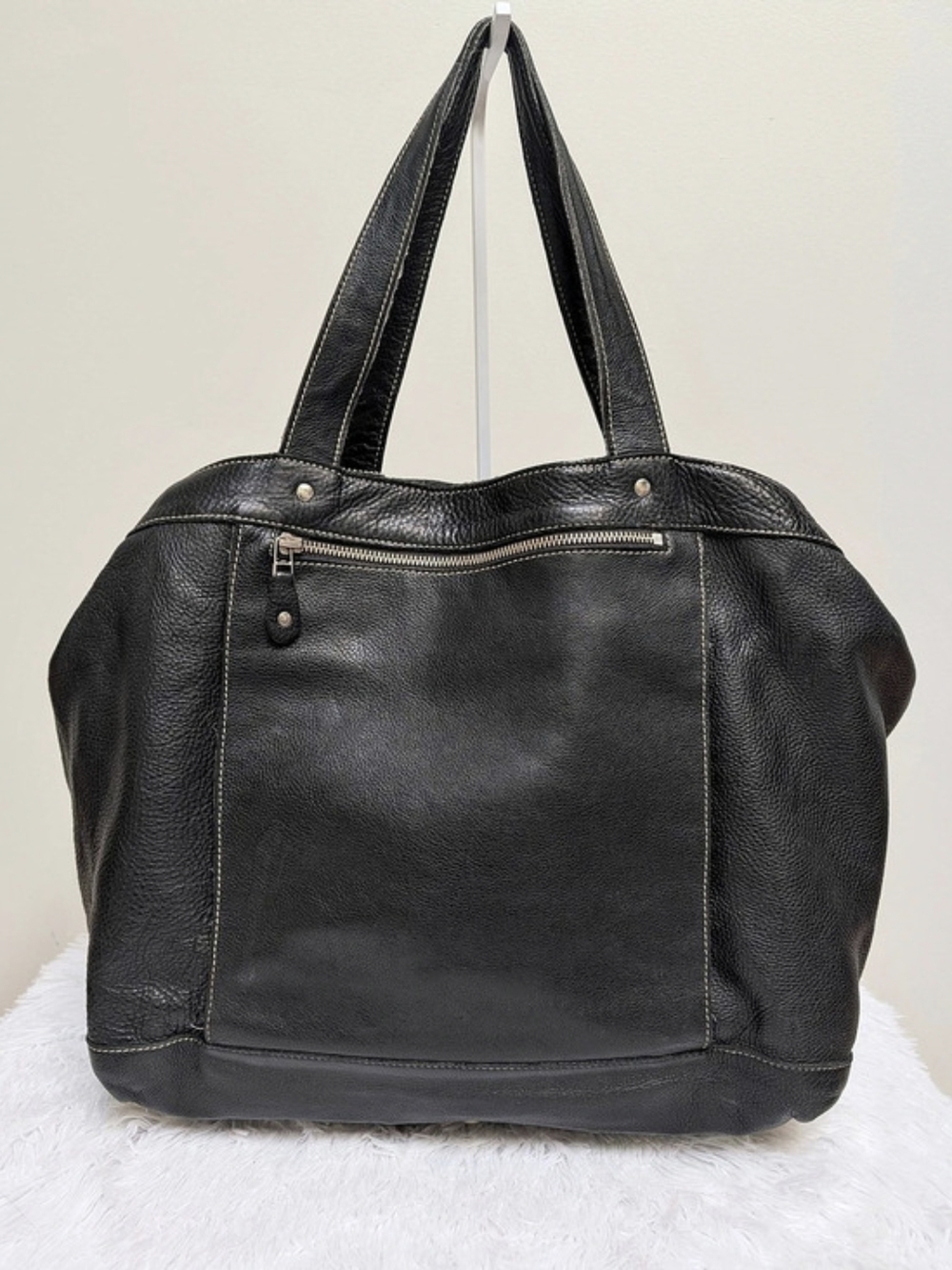 Vintage Roots Genuine Leather XL Black Tote Bag